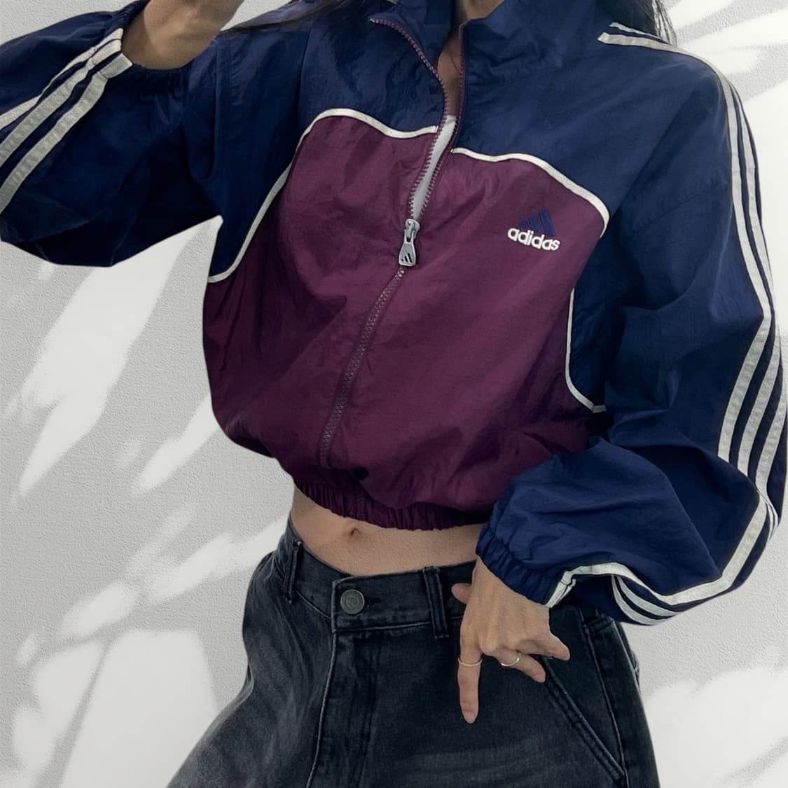 (WOMEN)90'S 아디다스 크롭 바람막이-M117 상품이미지2