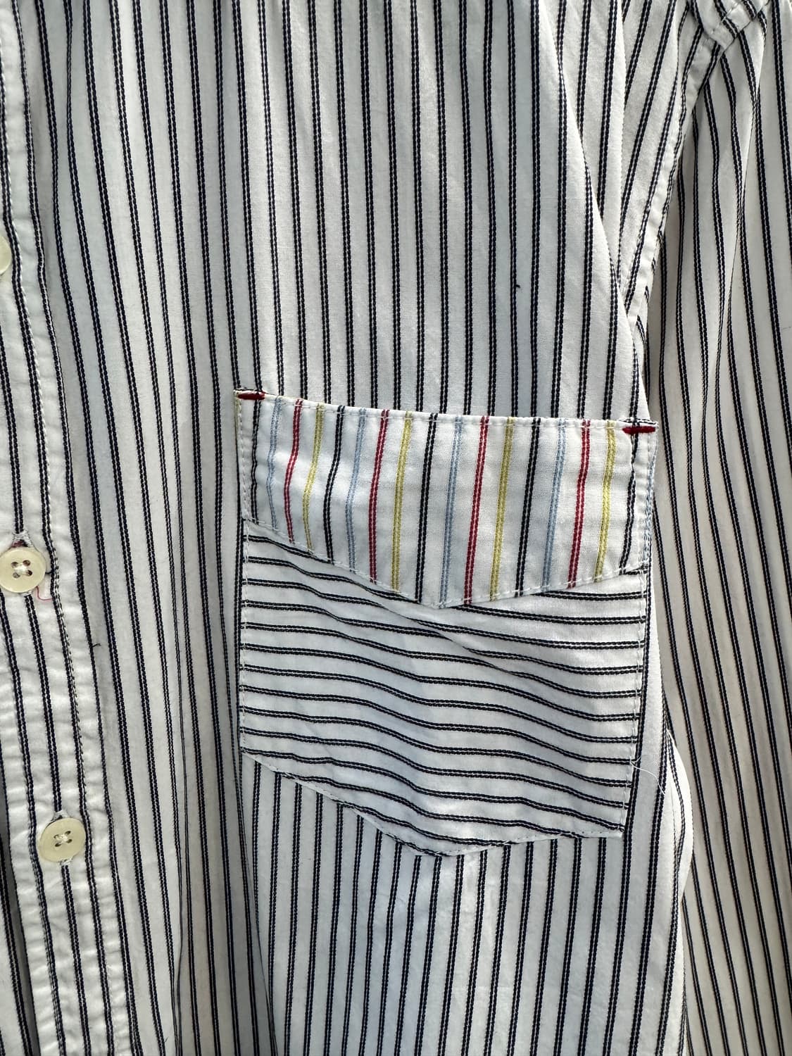japan vintage 스트라잎 배색셔츠 상품이미지3