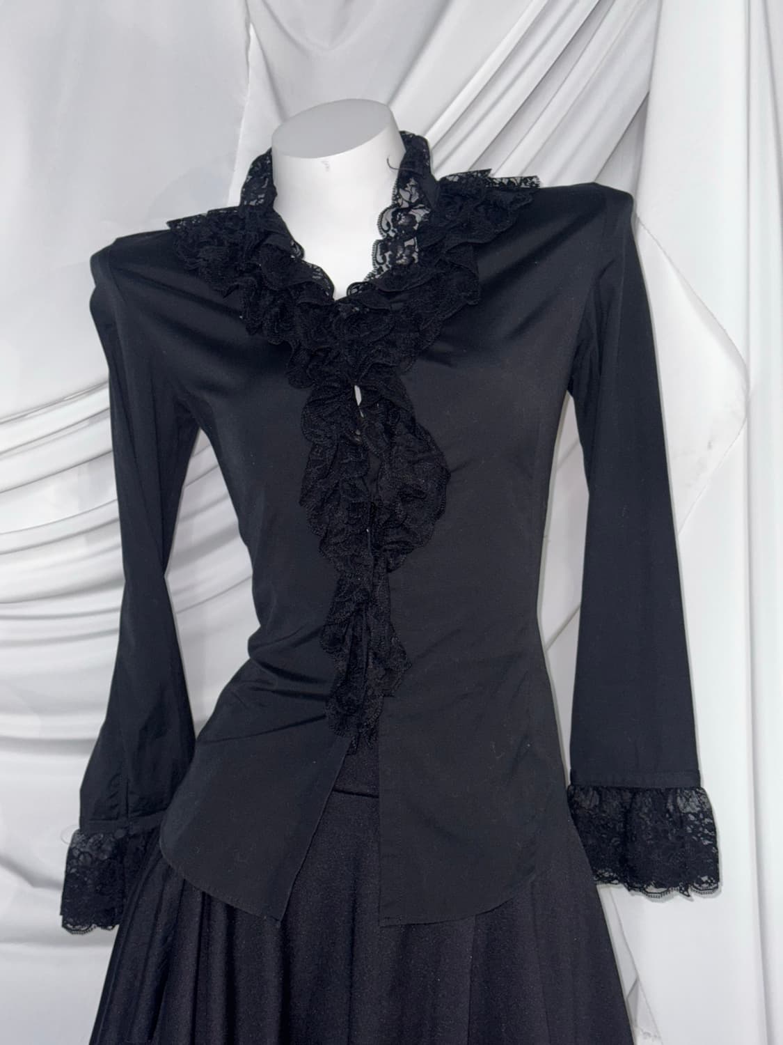 입문고스 언발 드레이프 레이스 고스고딕 공겜여주 코디세트 상품이미지4