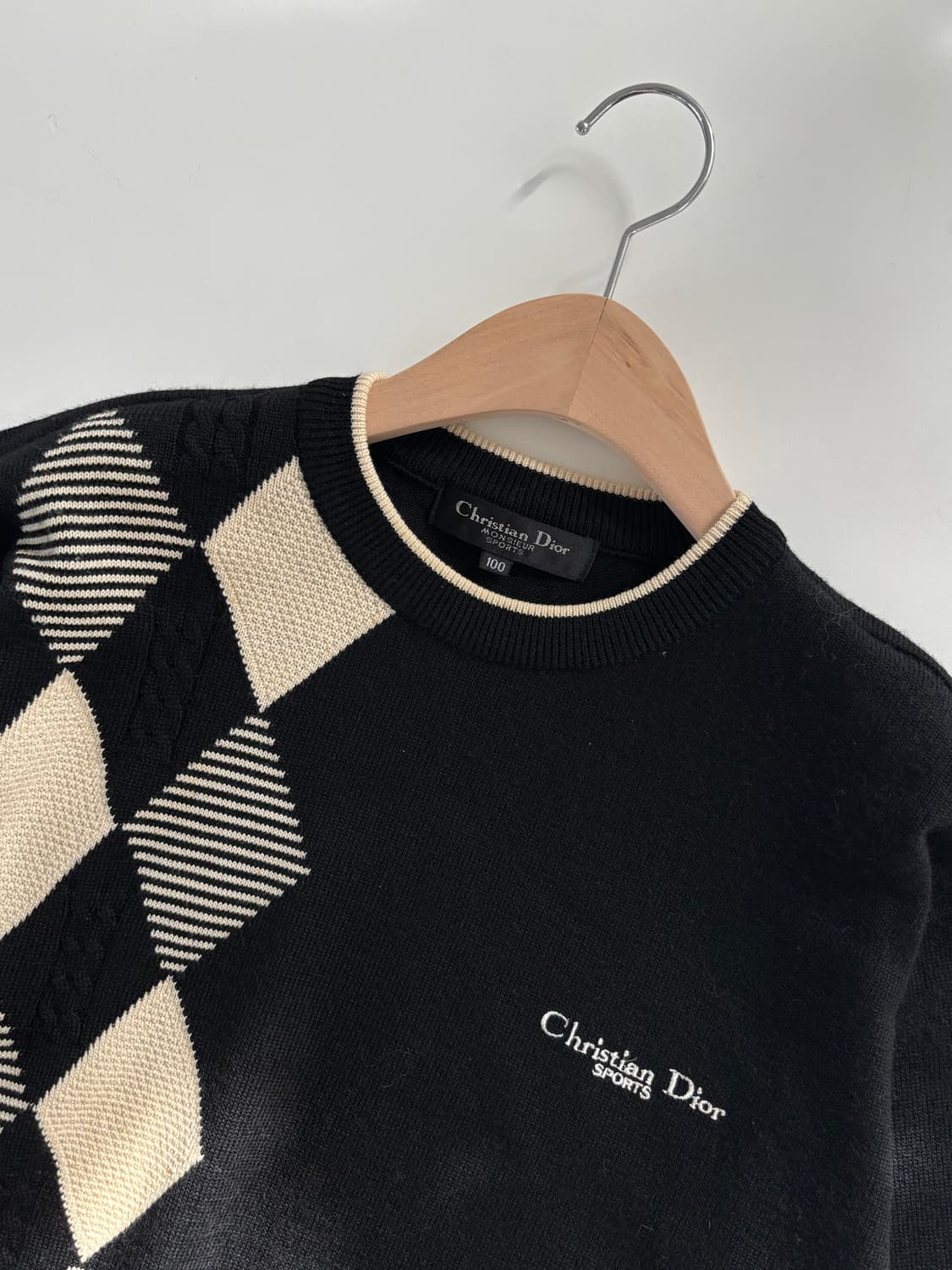 Dior 크리스챤 디올 무슈 아가일 패턴 울 로고 니트 상품이미지6