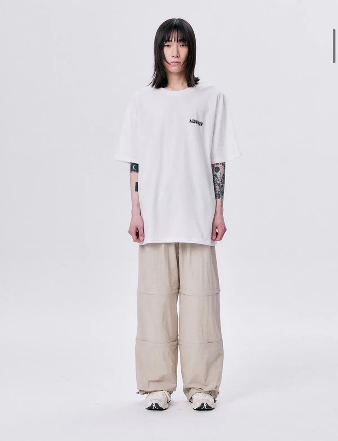 할로미늄 웨이브 백 요크 오버사이즈 티 상품이미지1