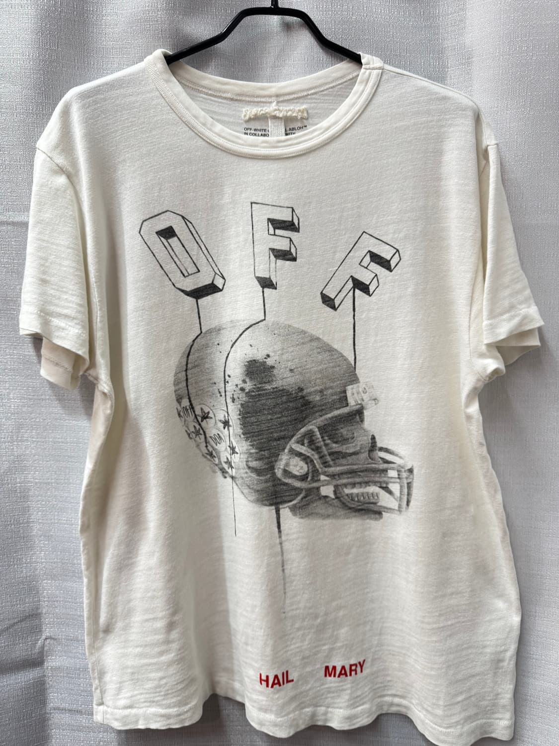 오프화이트 15FW 헤일메리 스컬 헬멧 반팔티 S(XL) 상품이미지1