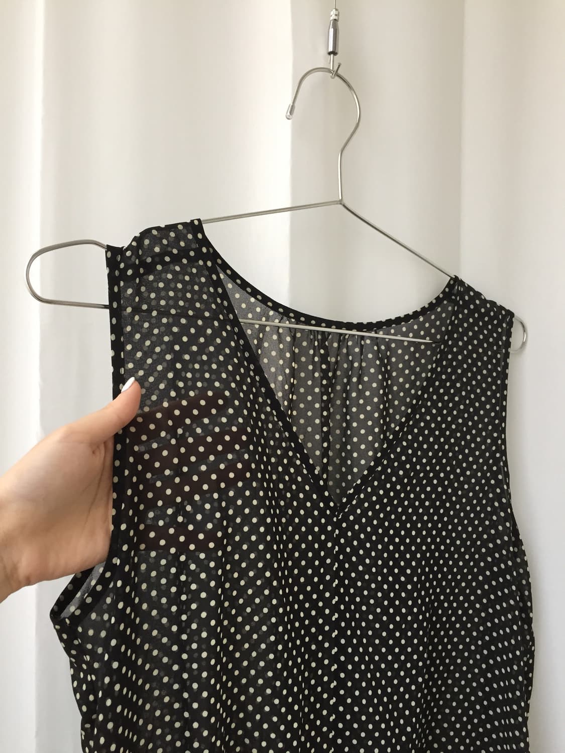 [vintage] Dot mash sleeveless top 상품이미지2