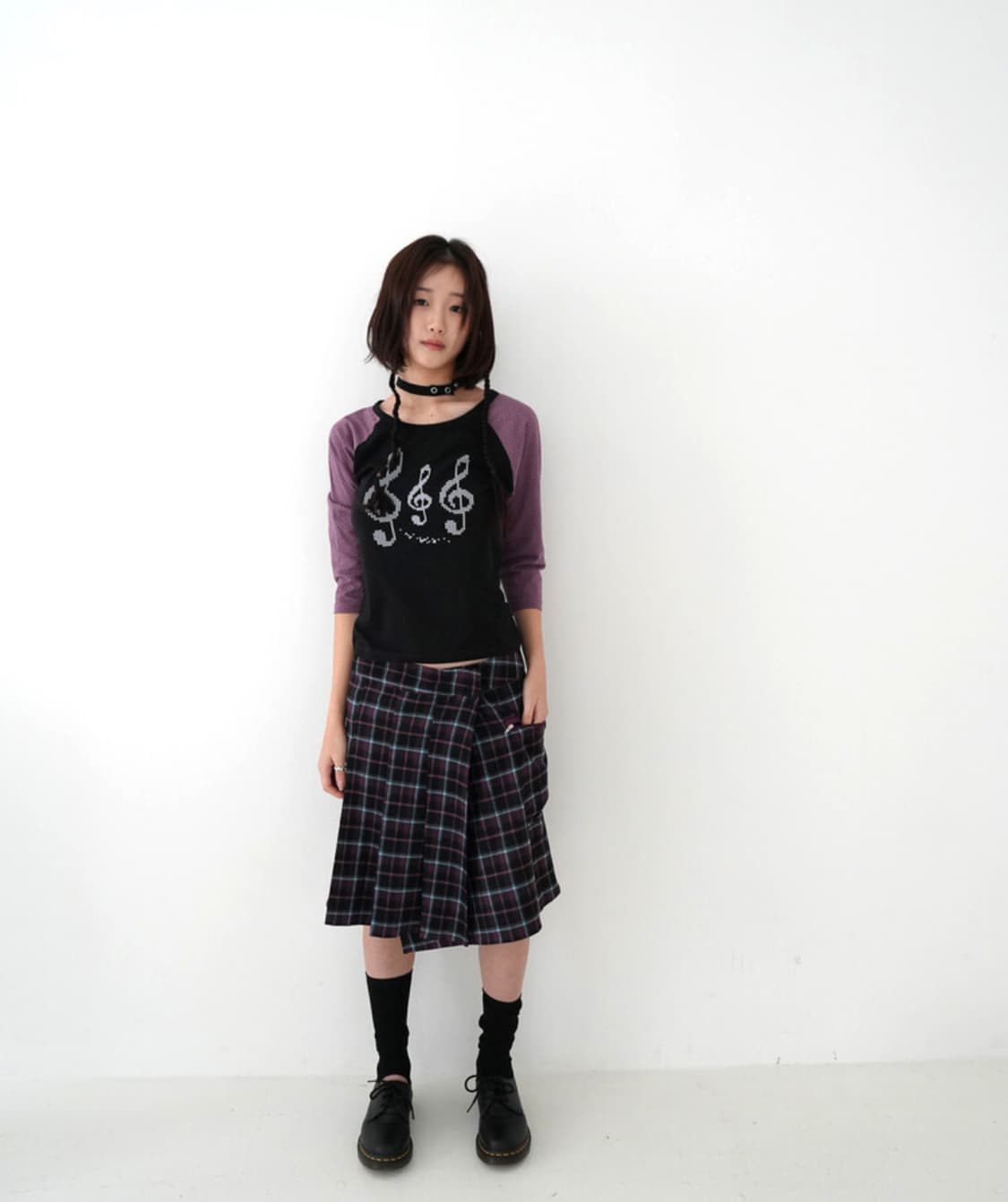 인앤양인하모니 랩플리츠스커트 체크 상품이미지2