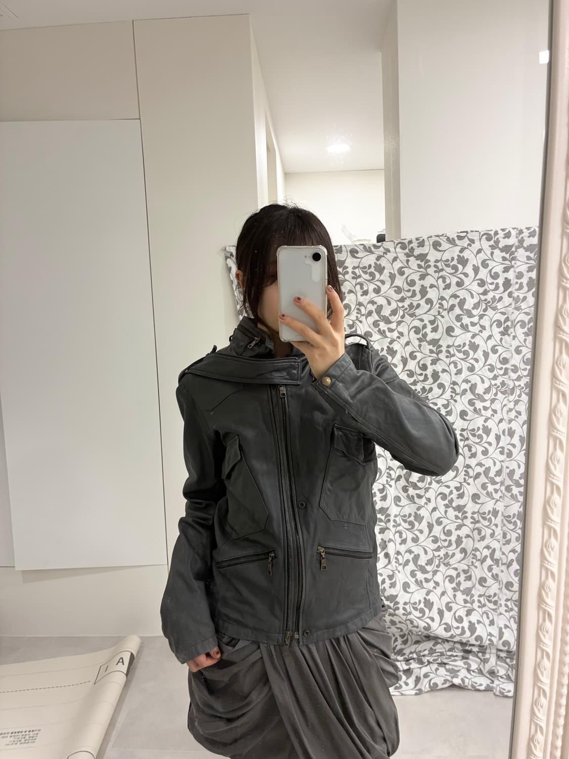 그레이 리얼 레더자켓 상품이미지8