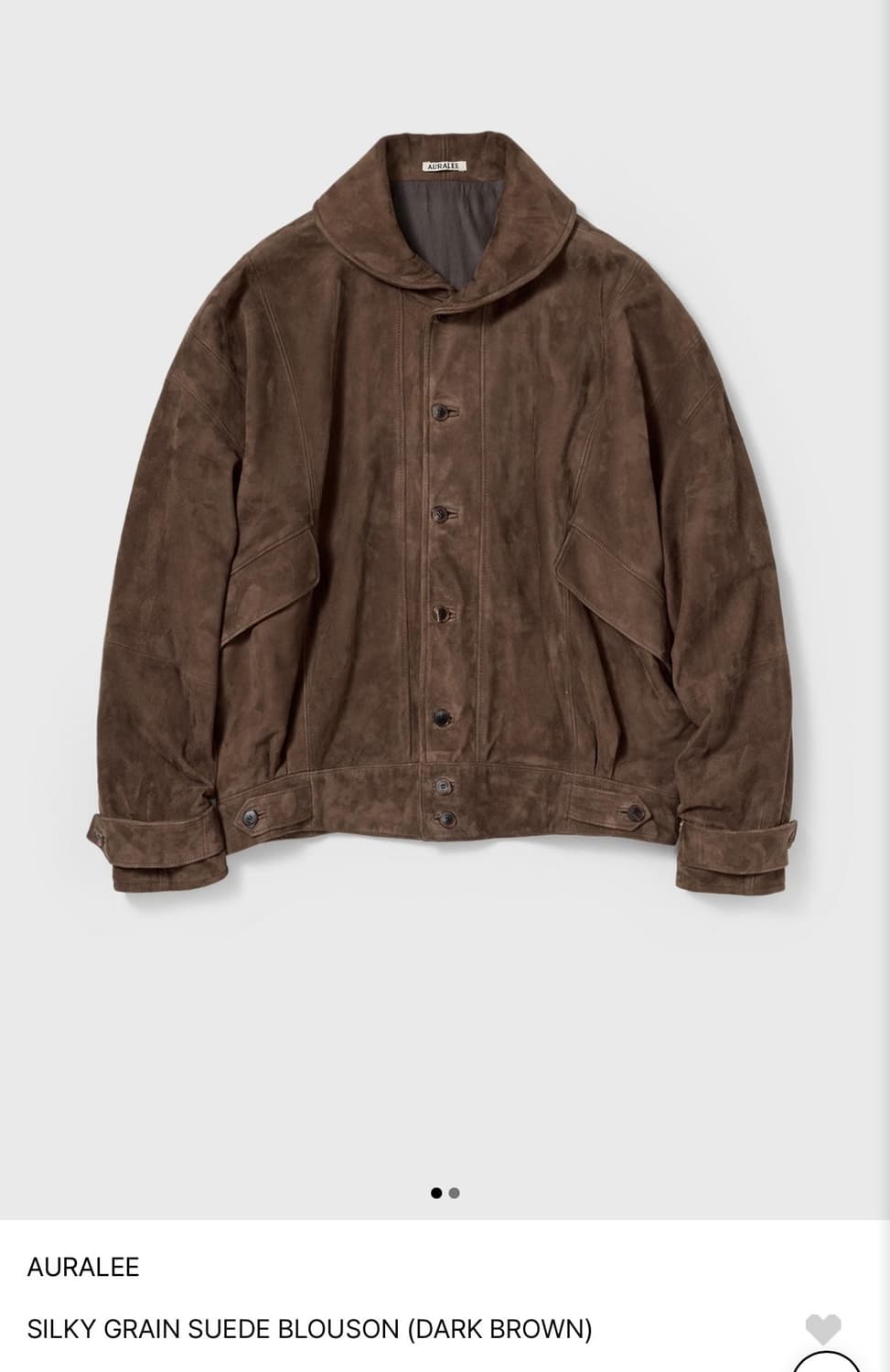 AURALEE SILKY GRAIN SUEDE BLOUSON 5siz 상품이미지1