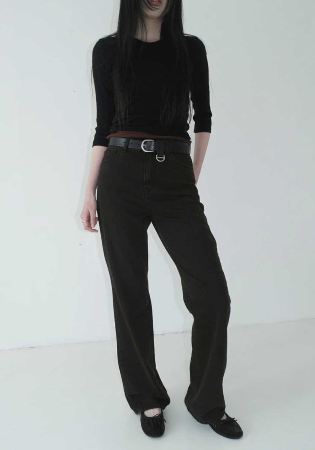 에프터먼데이 뉴 플레어 워싱 진 딥브라운 M 상품이미지1