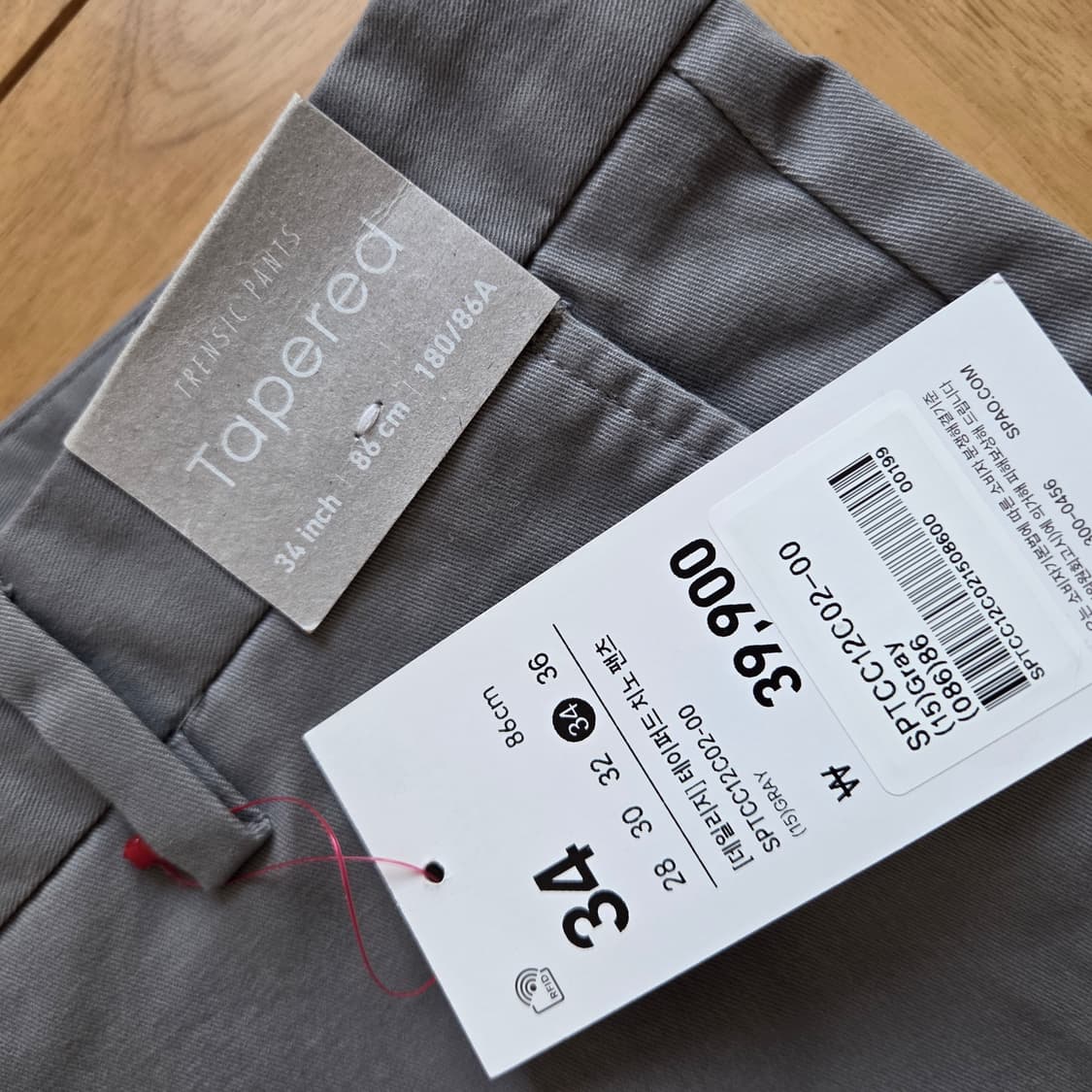 34 스파오 면바지 새상품 테이퍼드핏 팬츠172 상품이미지3