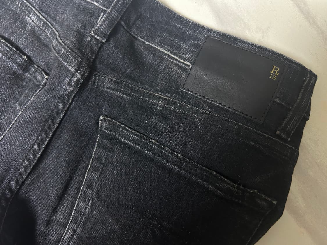 R13 블랙 데님 하의 상품이미지5