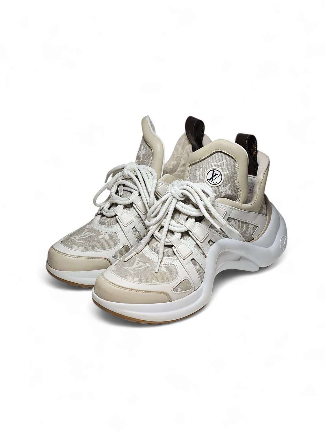 루이비통 아치라이트 스니커즈 베이지 화이트 38사이즈 상품이미지8