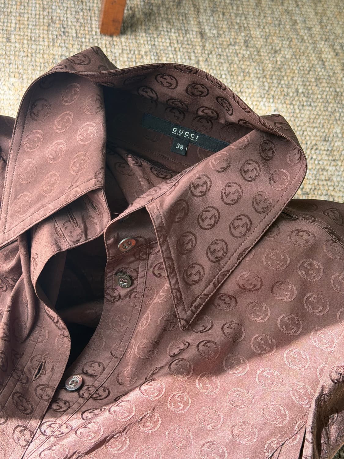 구찌 silk brown logo shirts 상품이미지1