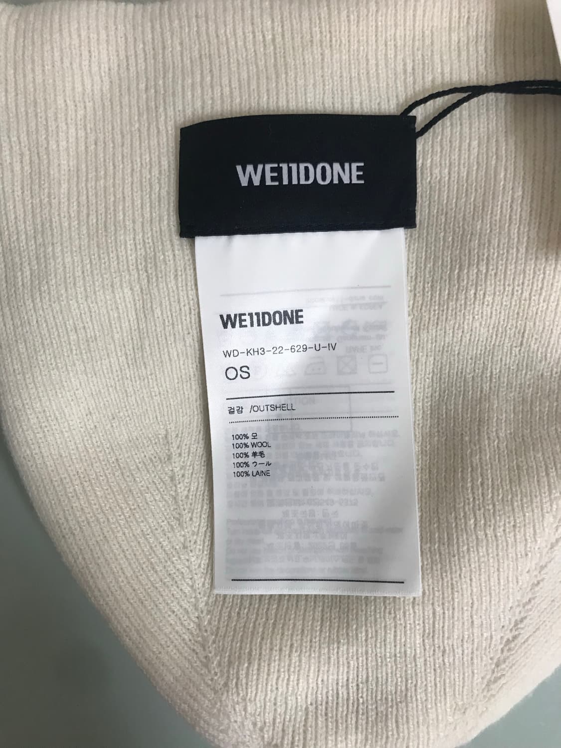 WE11DONE 패치 니트 비니 상품이미지5