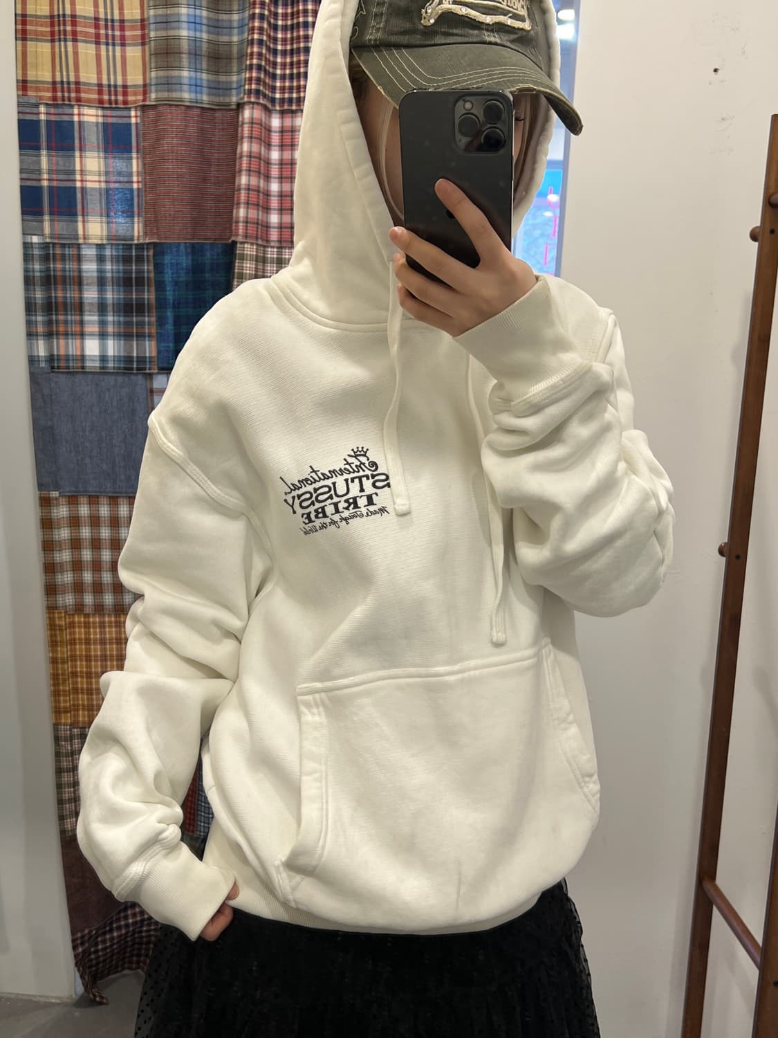 스투시 화이트 로고 후드티 상품이미지5