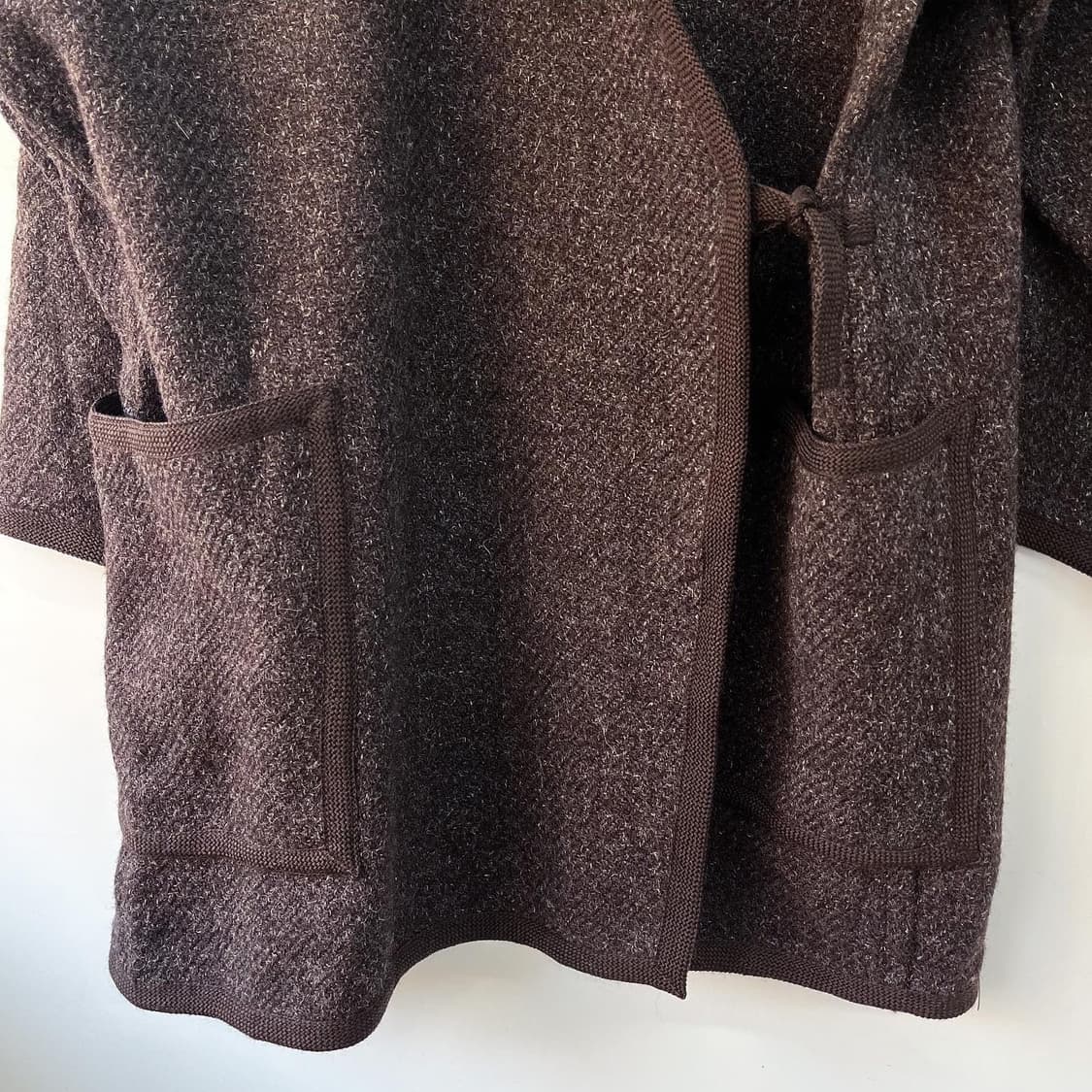 이세이 미야케 70‘s 아카이브 브라운 울 한텐 코트 상품이미지4