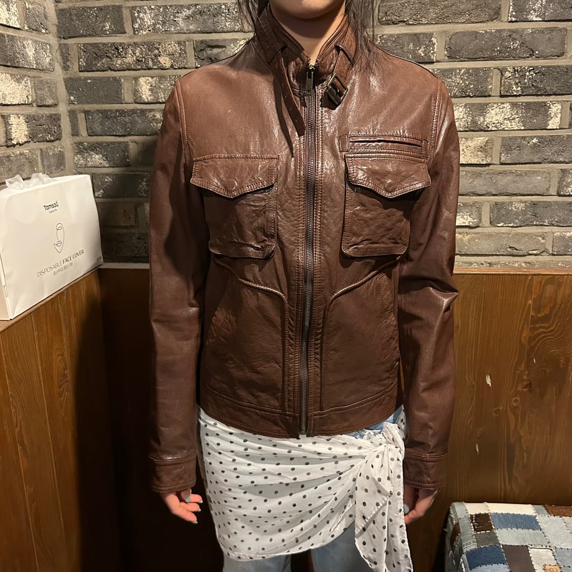 M) BON 멀티 포켓 램스킨 레더 양가죽 자켓 상품이미지8