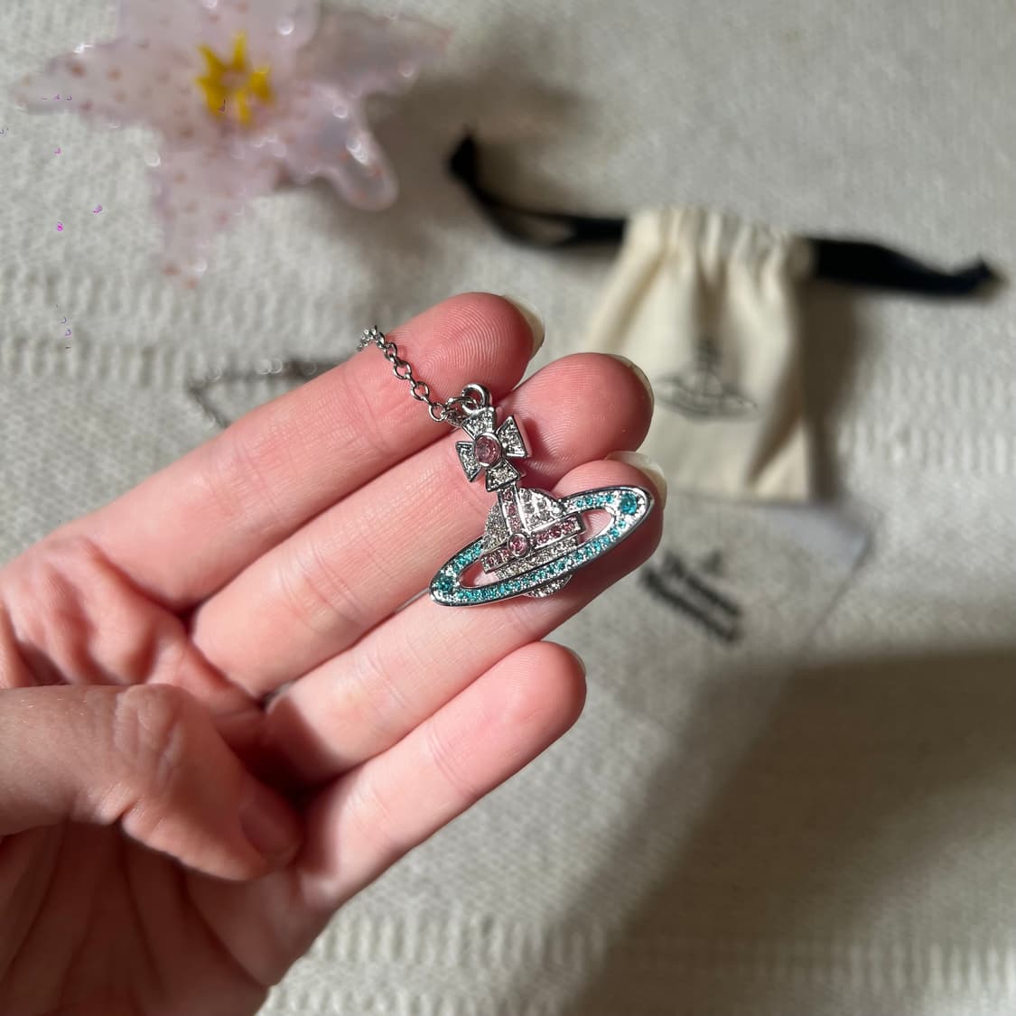 비비안웨스트우드 키카 펜던트 목걸이 (퍼플 큐빅) 상품이미지5