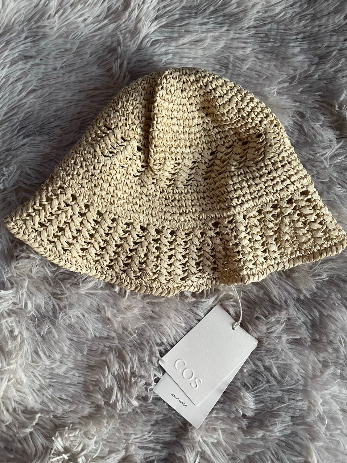 코스 핸드메이드 니트 크로셰 버킷햇 베이지 상품이미지2