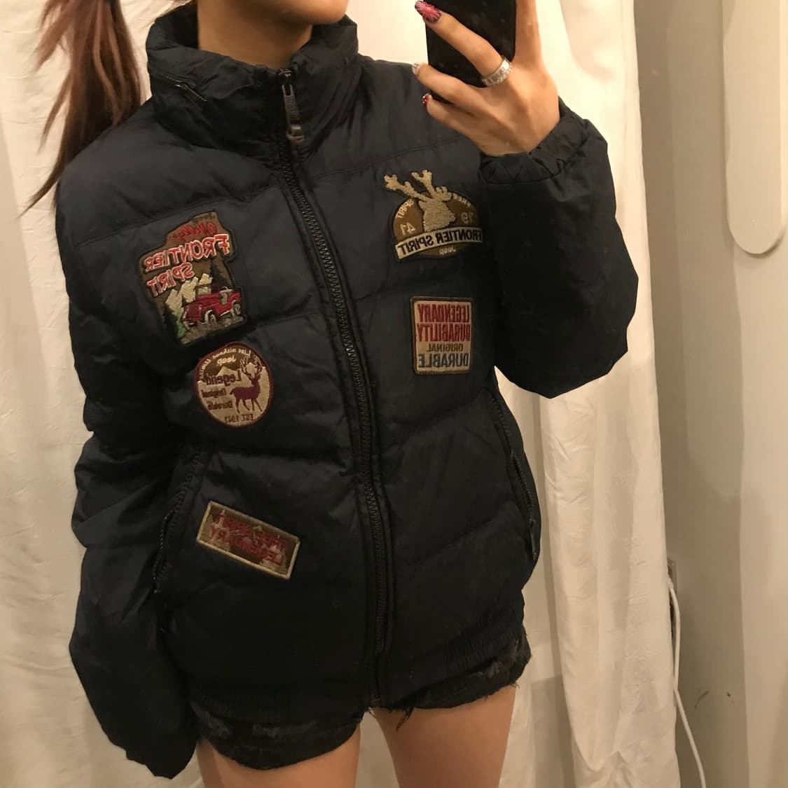 Jeep 지프 덕다운 와펜 숏패딩 상품이미지1