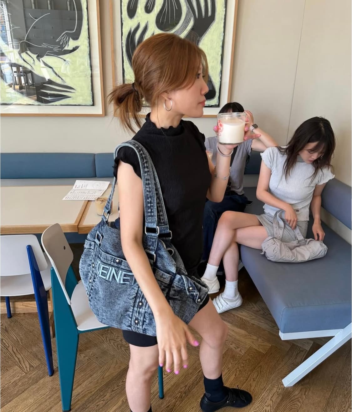 DEINET 다이닛 로고 더플백 데님 상품이미지4