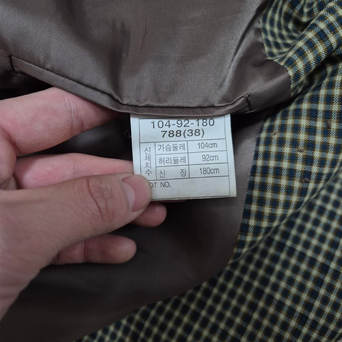 소니아 발렌시아 남성 울 체크 싱글 블레이저 정장자켓 XL(105) 상품이미지6