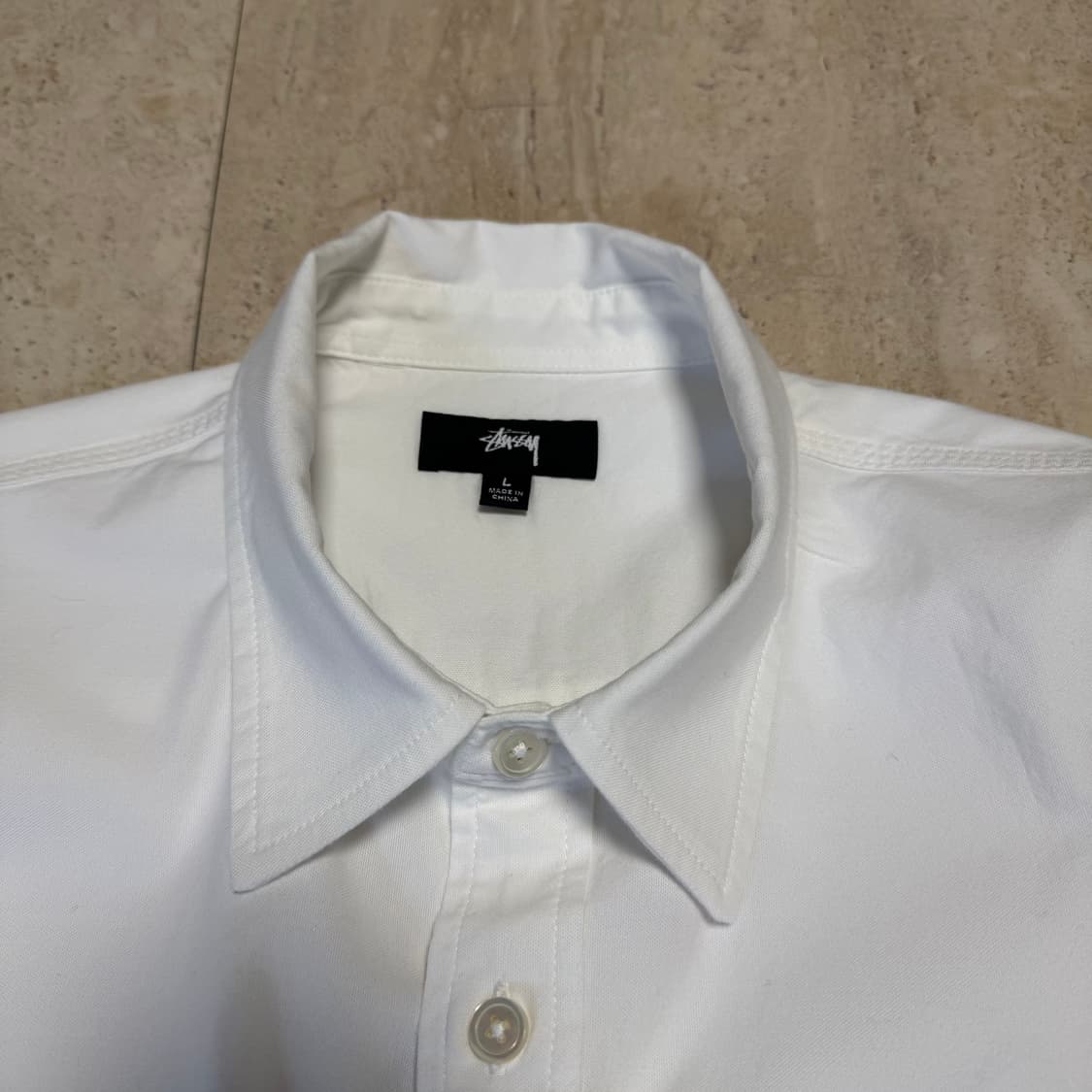 [L] 스투시 옥스포드 셔츠 화이트 상품이미지3