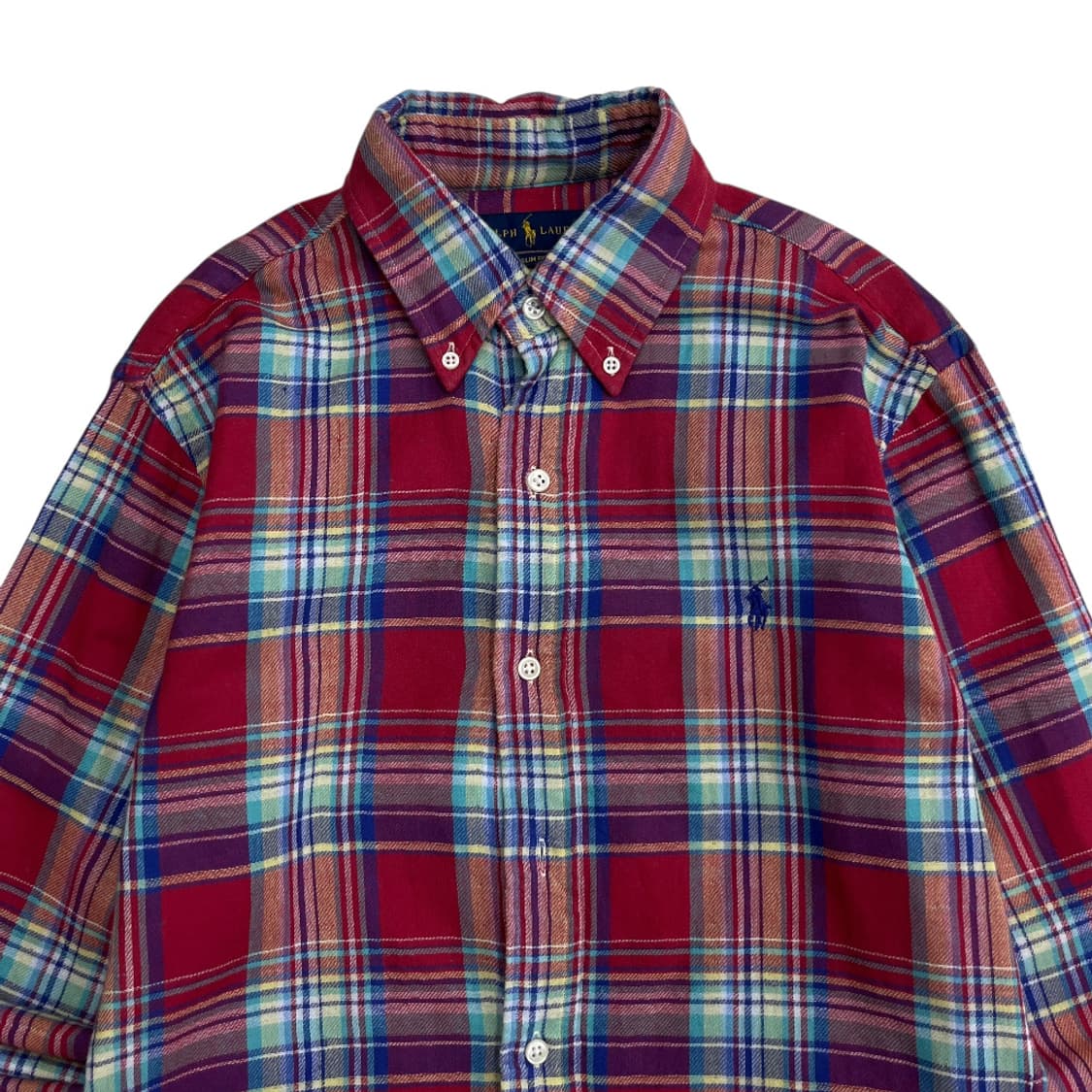 폴로 랄프로렌 퍼플포니 타탄체크 셔츠 S 상품이미지4
