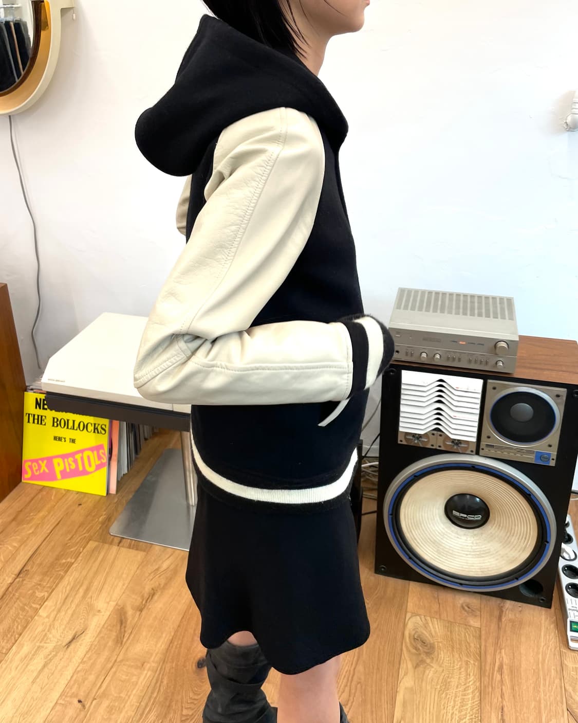 [46] Pledge 레더 울 후드 바시티 자켓 상품이미지3