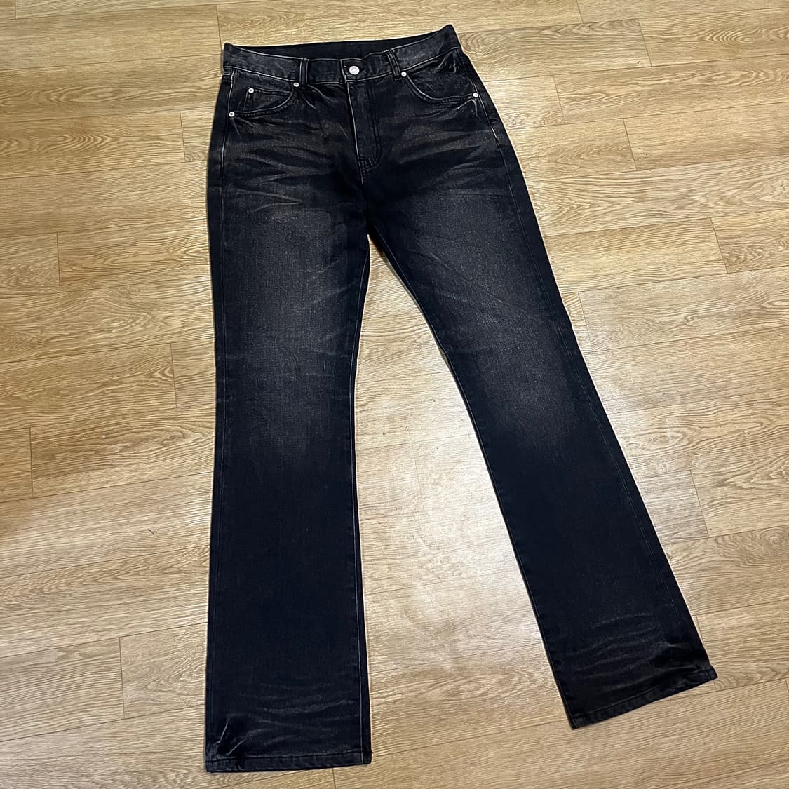 46) 엘무드 베놈 플레어핏 데님 미드나잇 블랙 슬림 부츠컷 상품이미지2