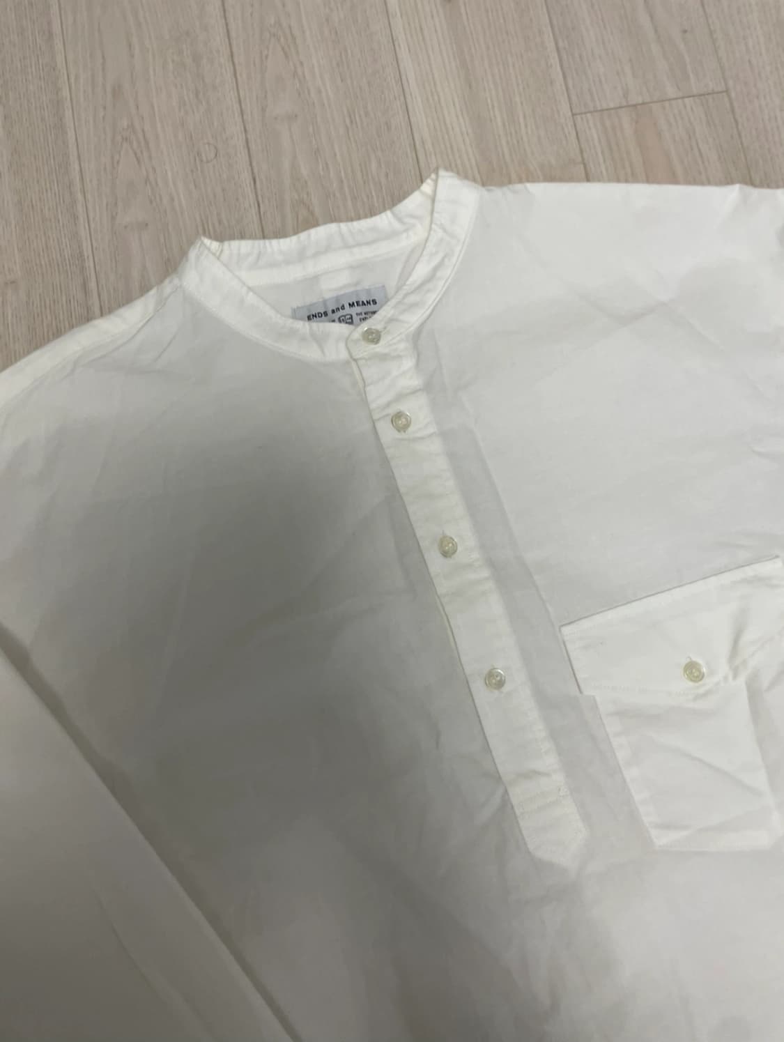 엔즈앤드민즈 P/O Band Collar Shirts 새상품 상품이미지2