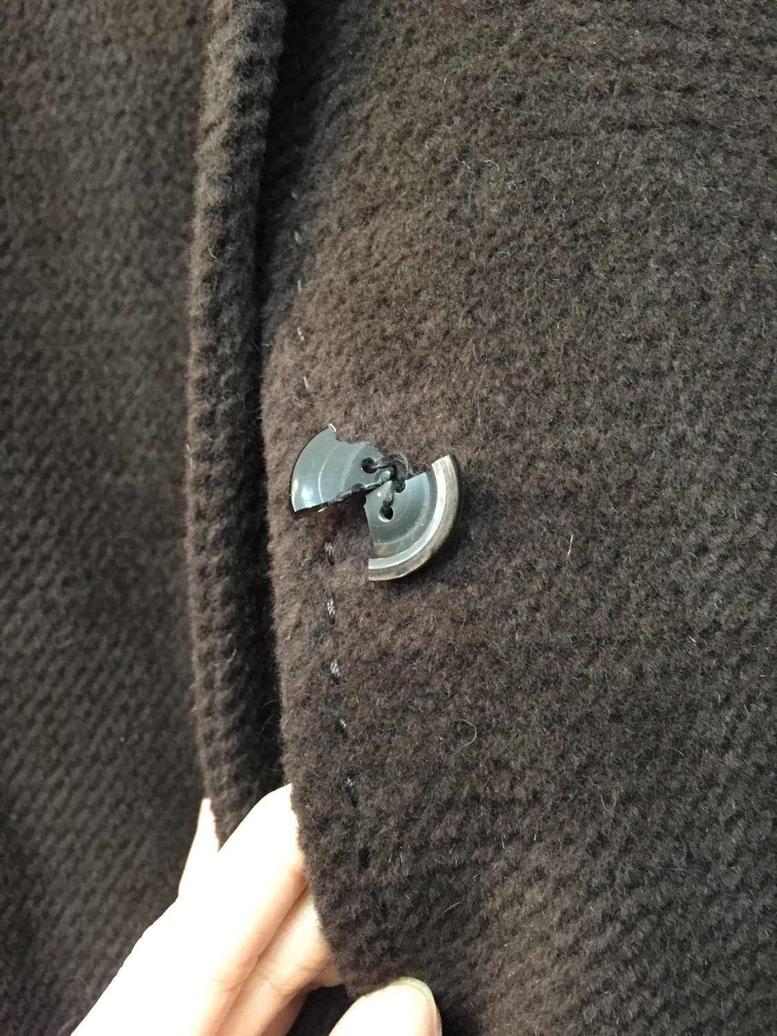 빈티지 싱글 버튼 울 하프코트 상품이미지3