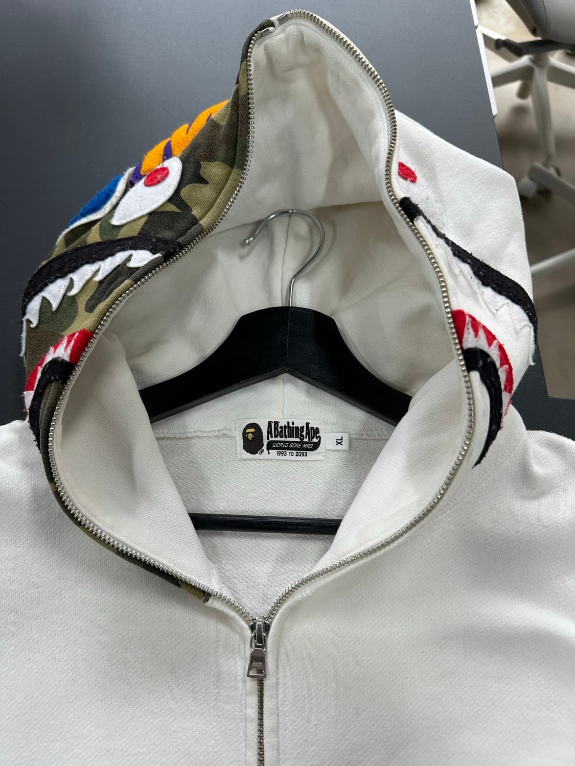 베이프 화이트 퍼스트카모 풀 후드집업 상품이미지10