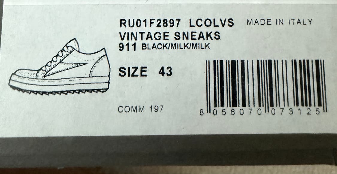 43 ) 릭오웬스 릭반스 스니커즈 레더 블랙 상품이미지3