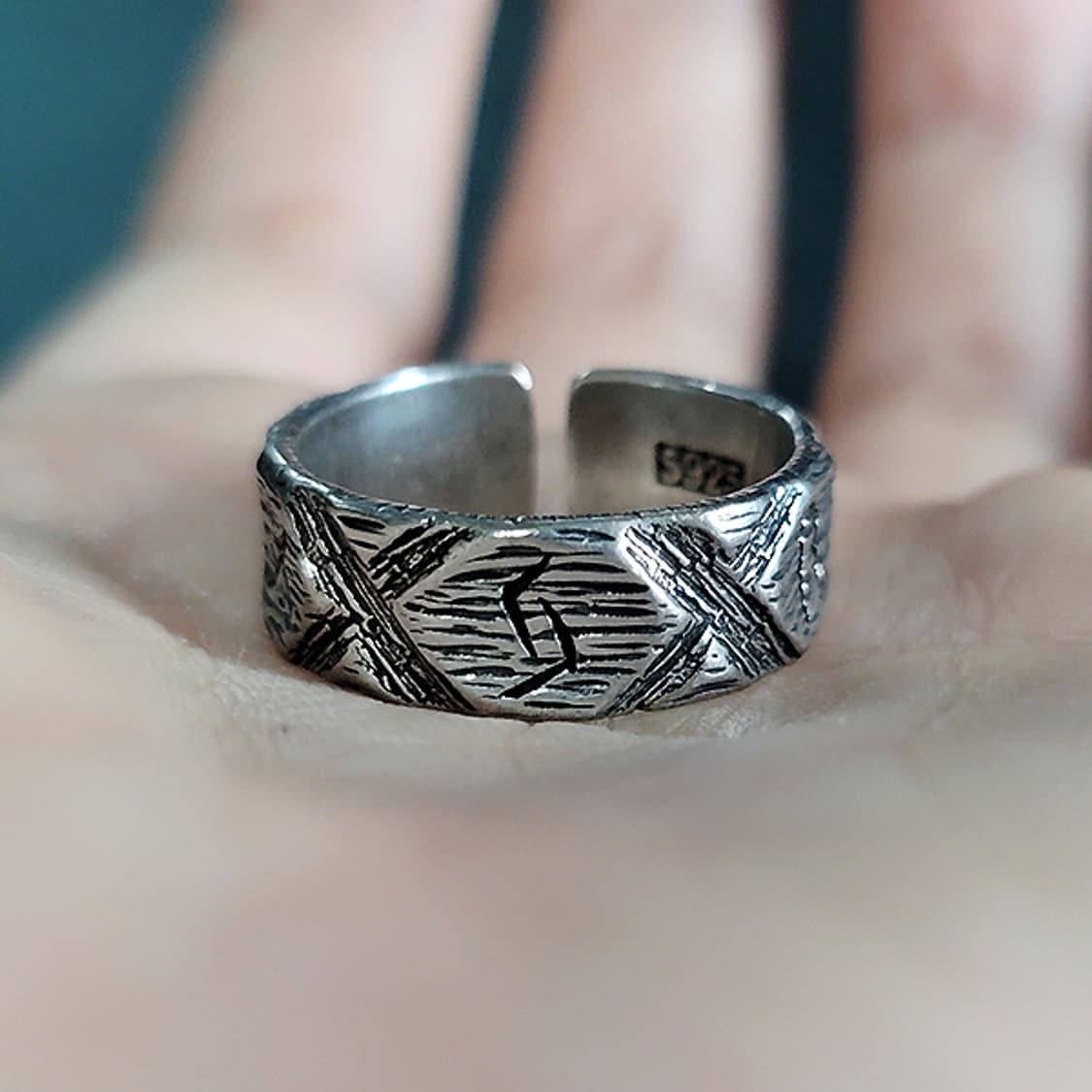 Skarn 실버 남자 엔틱 빈티지 명품 북유럽 바이킹 반지 상품이미지5