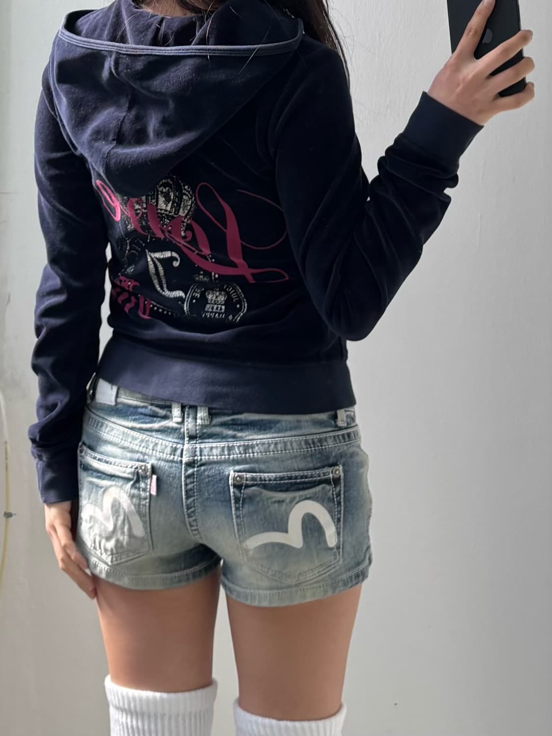 Juicy Couture Navy Velvet Hood Zip-up 상품이미지6