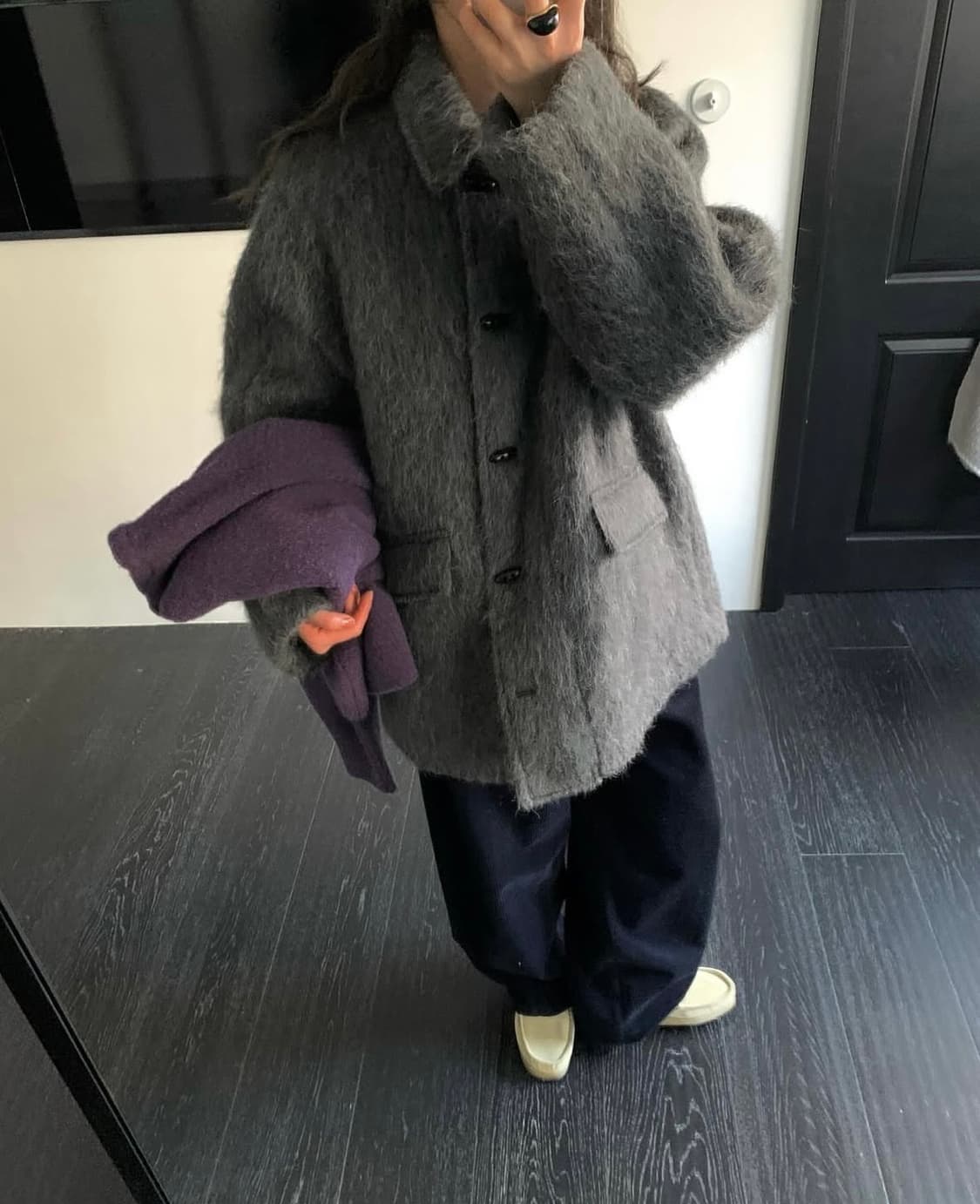 도매택 마레 샤기하프코트 상품이미지2