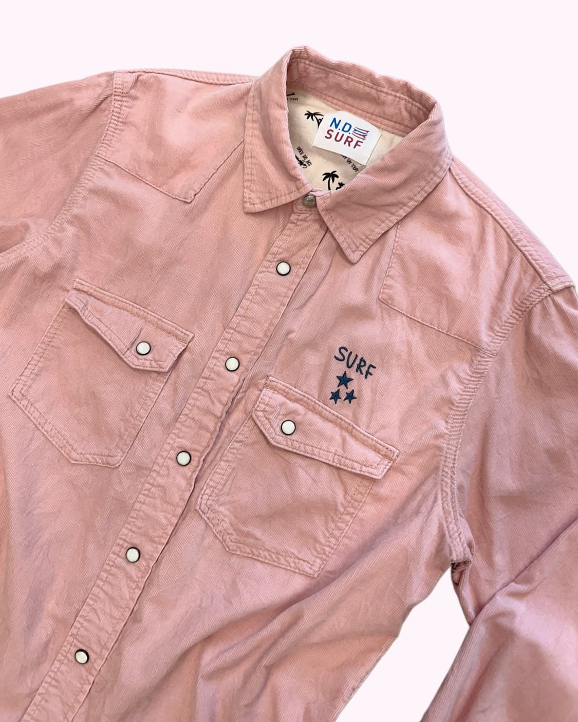 pink corduroy hawaiian western shirt 상품이미지3