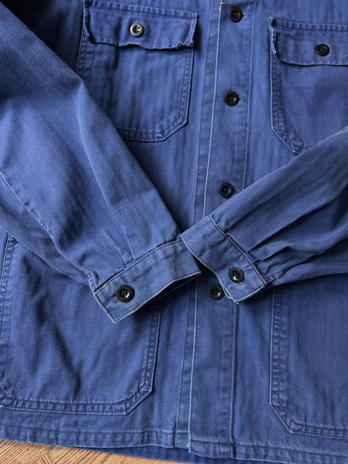 [M]90's 빈티지 HBT 헤링본 트윌 프렌치 워크자켓 상품이미지5