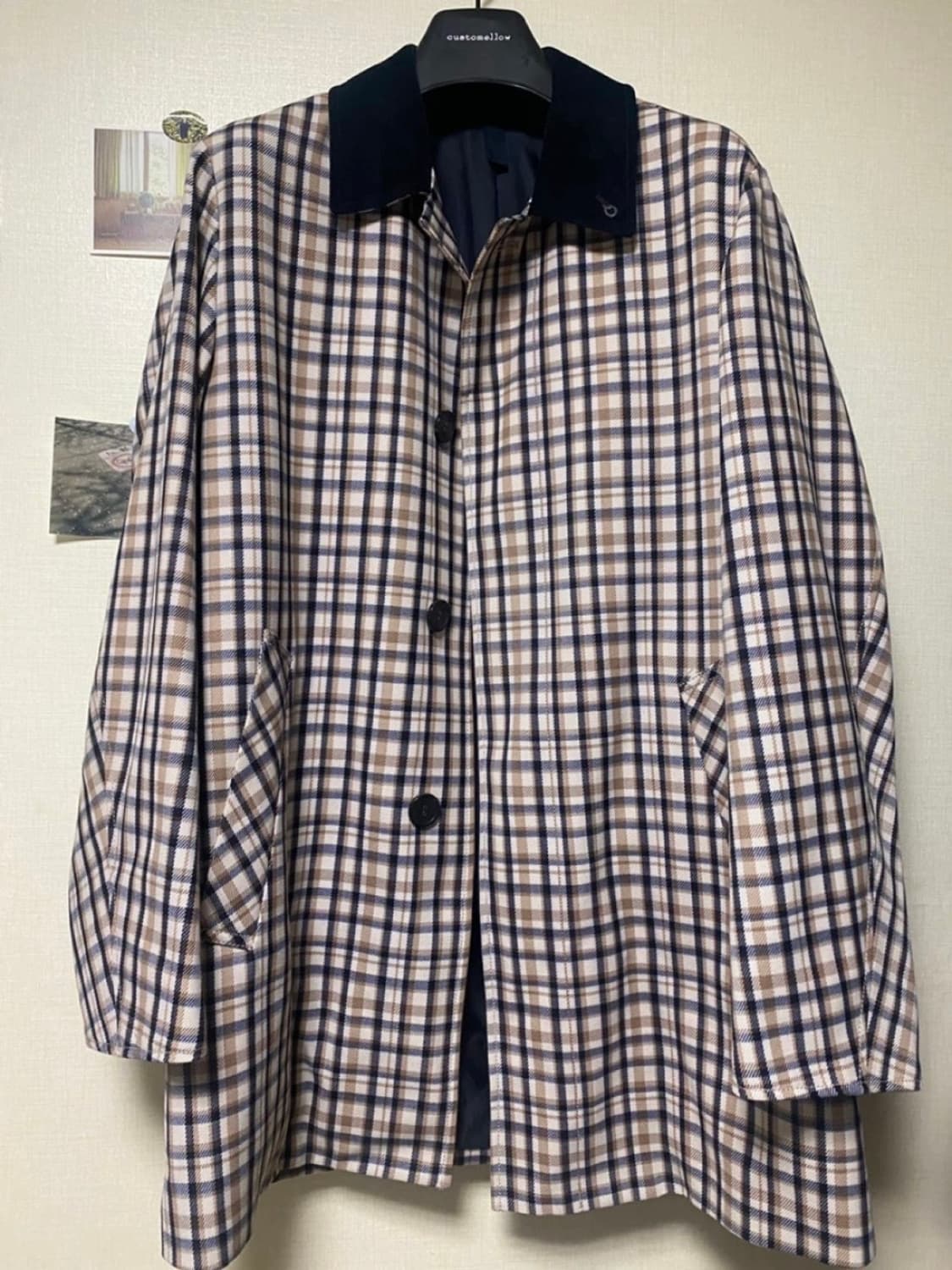 커스텀멜로우 최우식 체크 코트 상품이미지1