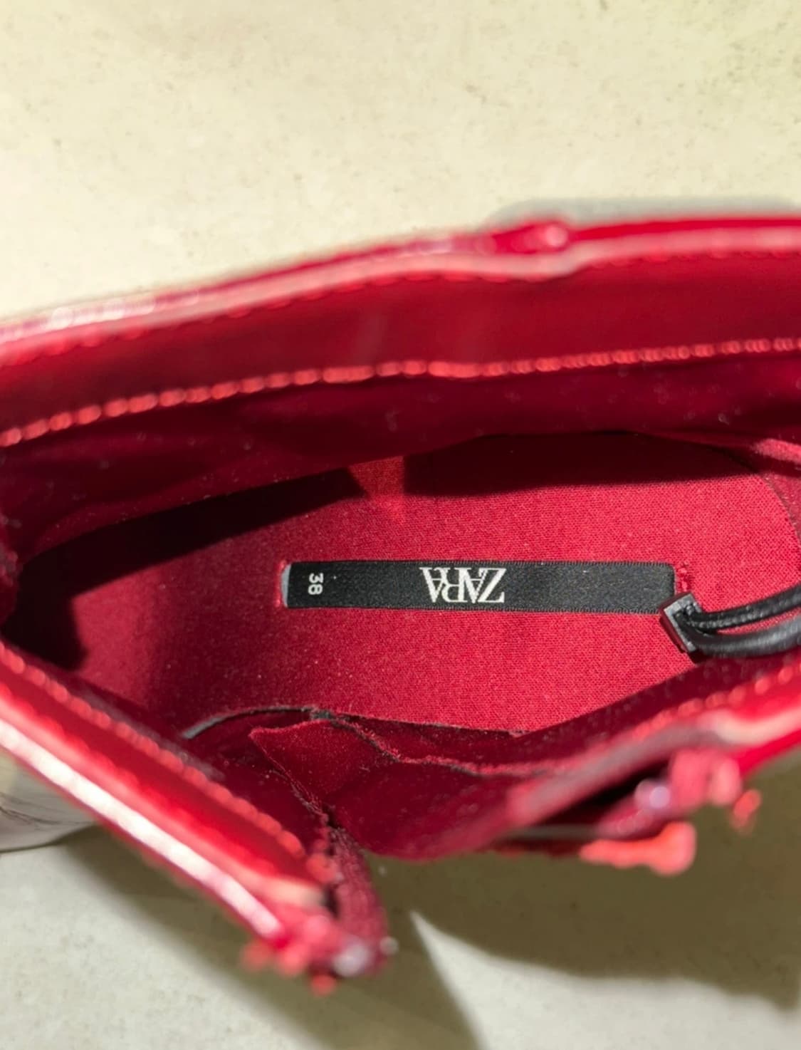 Zara burgundy red ankle boots 상품이미지5
