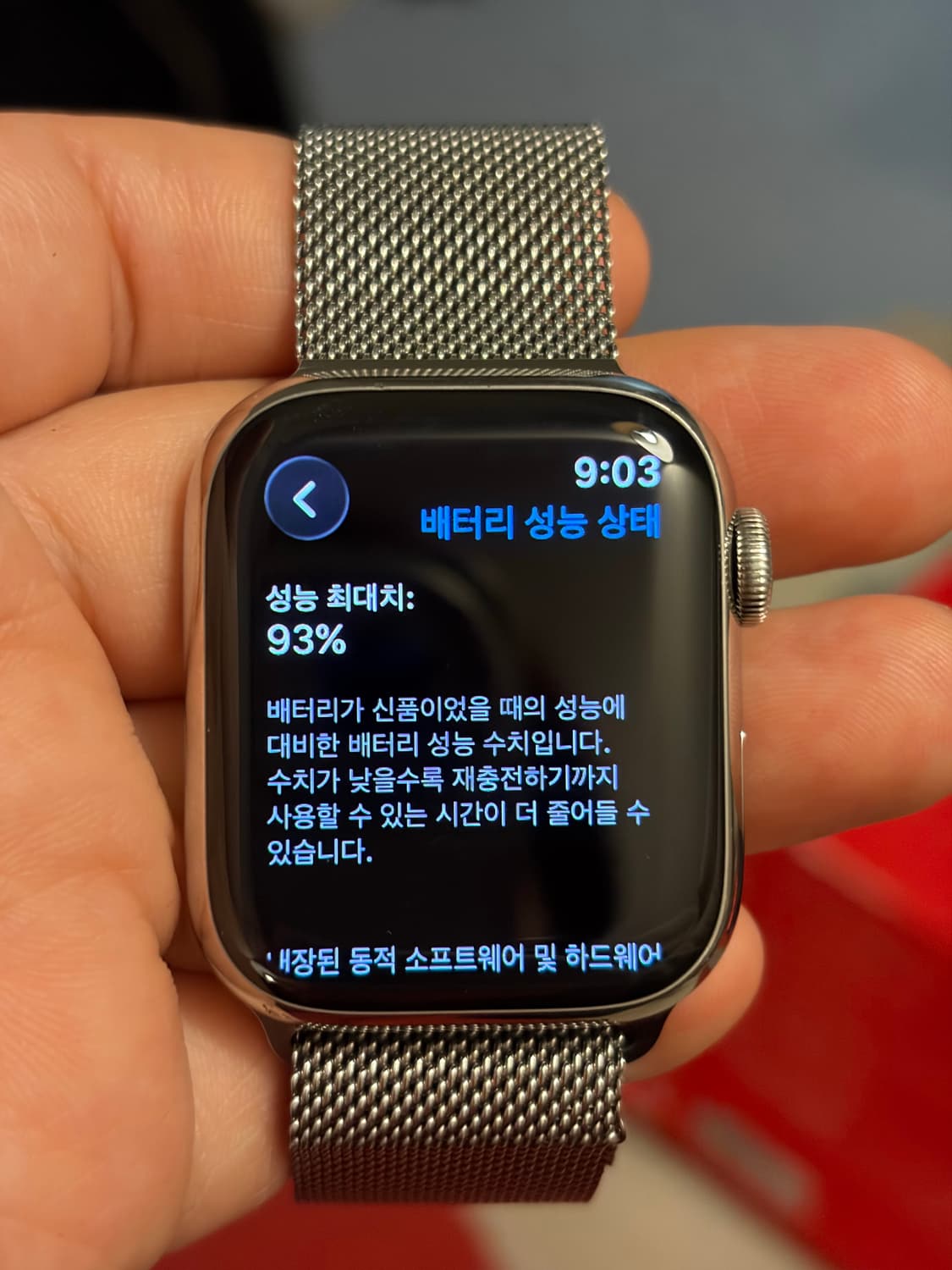 애플워치 시리즈 9 셀룰러 41mm 스테인리스 모델 정품 밀레니엄 루프  상품이미지9