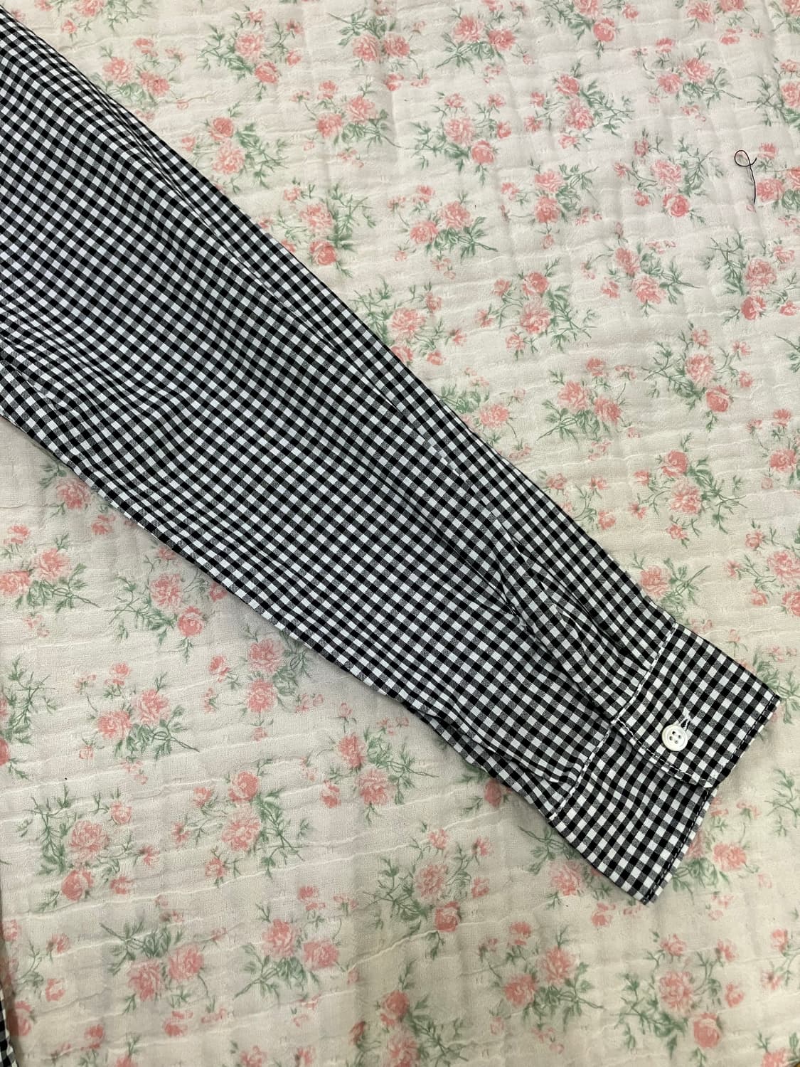 빈티지 모리 체크 둥근 넥 블라우스 1071 모리걸 y2k 스트릿 갸루  상품이미지7