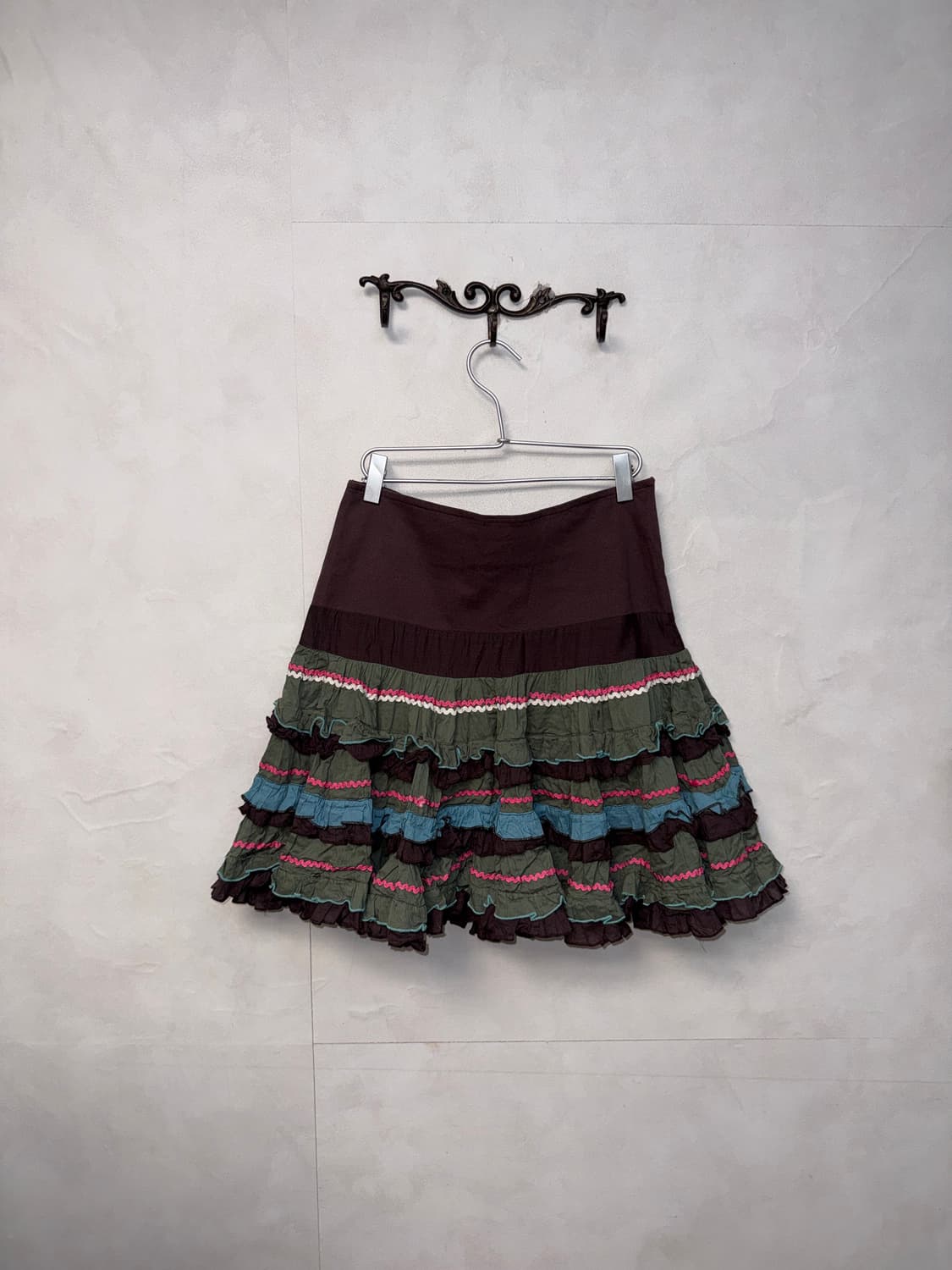 Morgan brown bohemian colormix cancan sk 상품이미지2