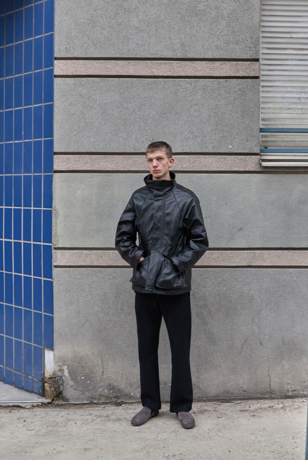 머듈 mudule 033 레더 파카 leather parka 상품이미지1