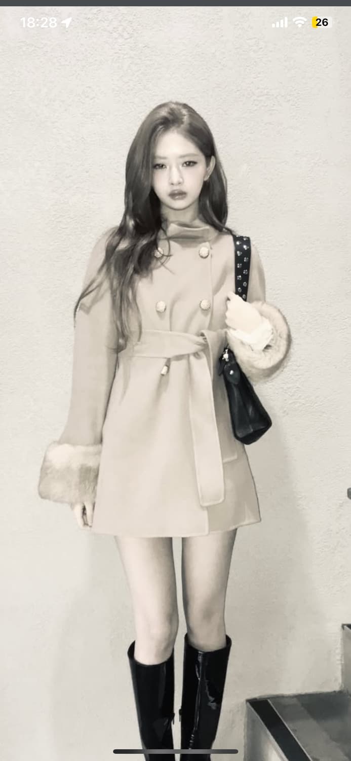 레이깔 히메갸루 그레이 퍼 벨트 코트 S 상품이미지4