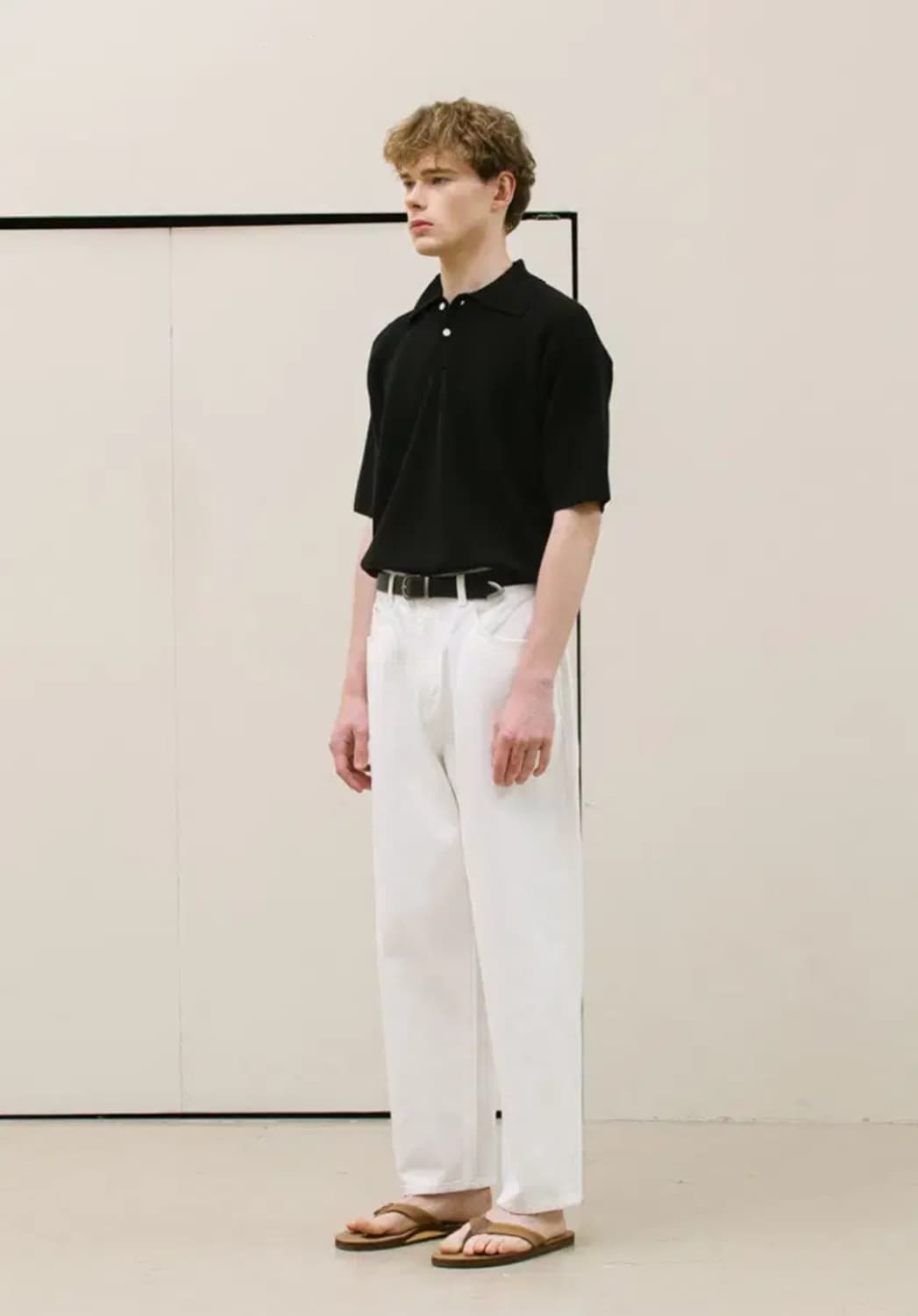 투버튼 카라 반팔니트 상품이미지2