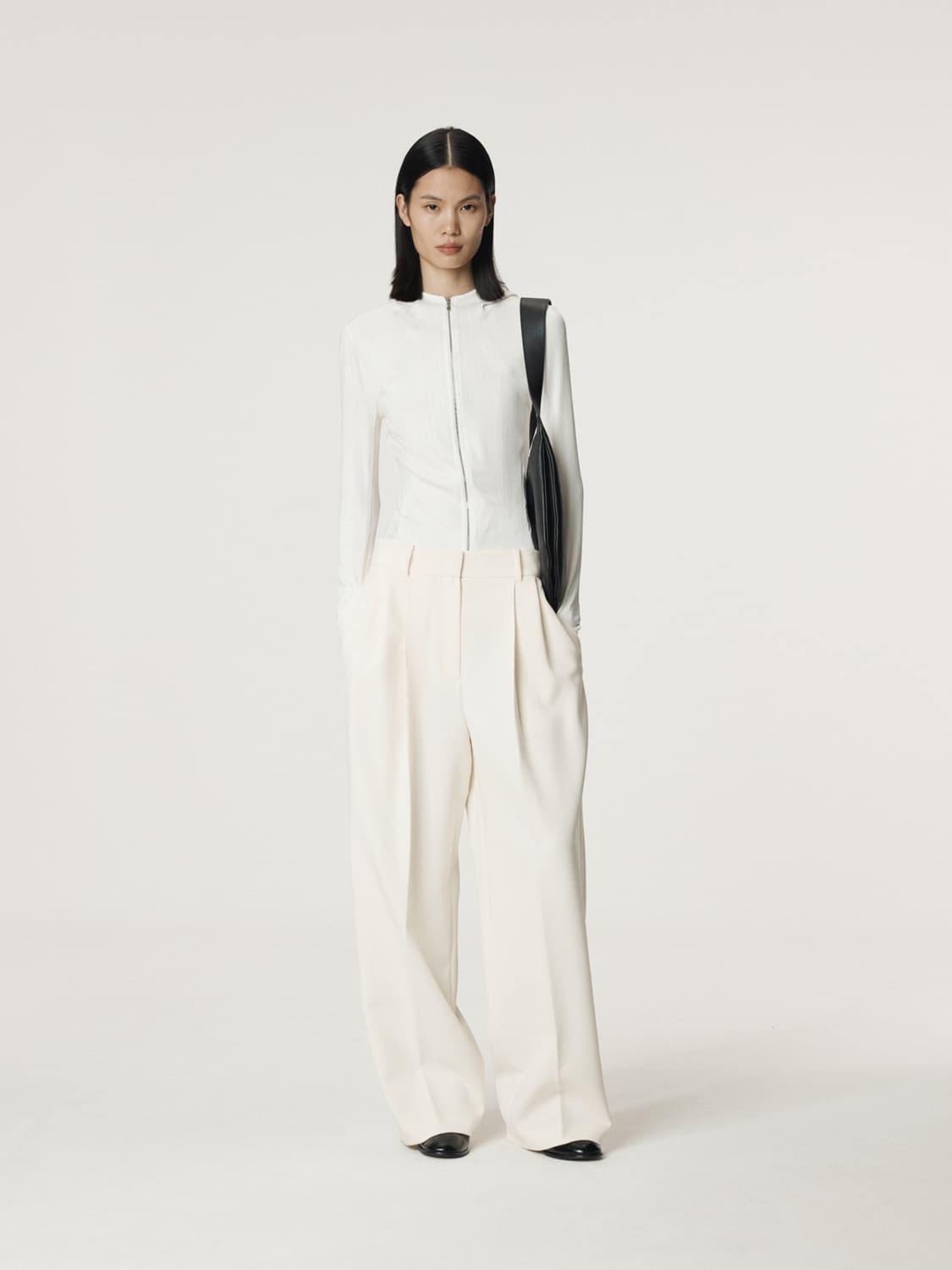 렉토 RECTO 시어 저지 피티드 집 후디 아이보리 상품이미지3