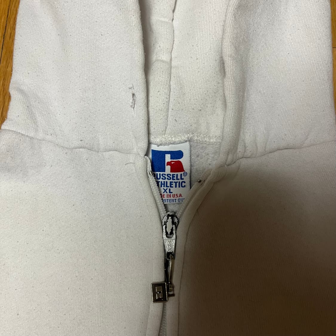 [XL] 90s USA 빈티지 러셀 후드집업 화이트 상품이미지2