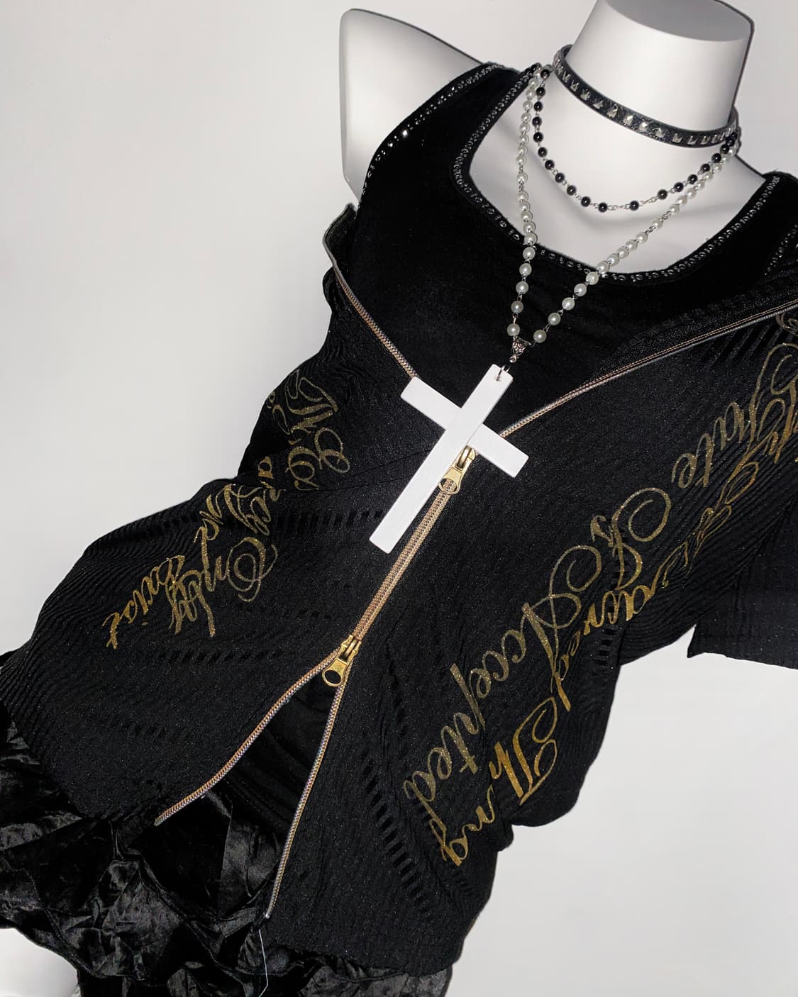 Gothic Gold punk 2-Way Hoodie 상품이미지4