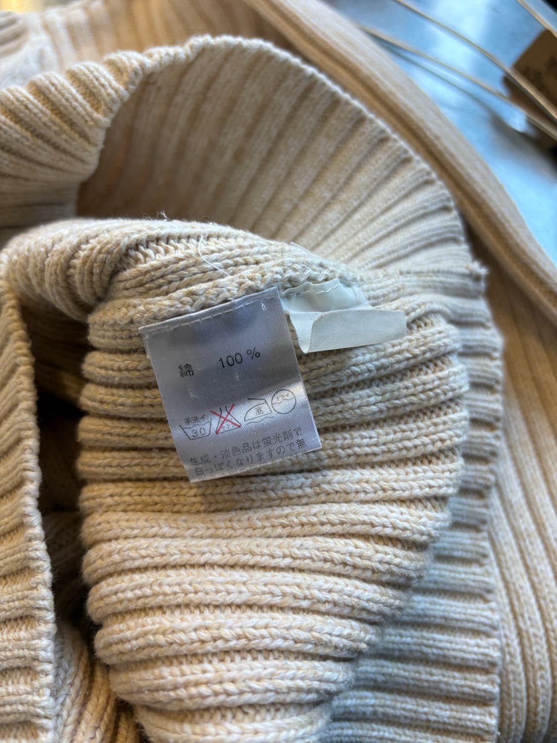 90s Jcrew 헤비 코튼 브이넥 니트 상품이미지4