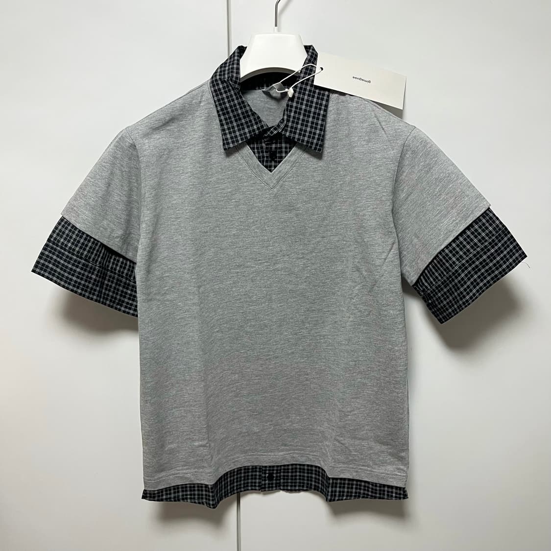 [S,M,XL]기마구아스 Mauri 레이어드 폴로 셔츠/그레이 상품이미지1